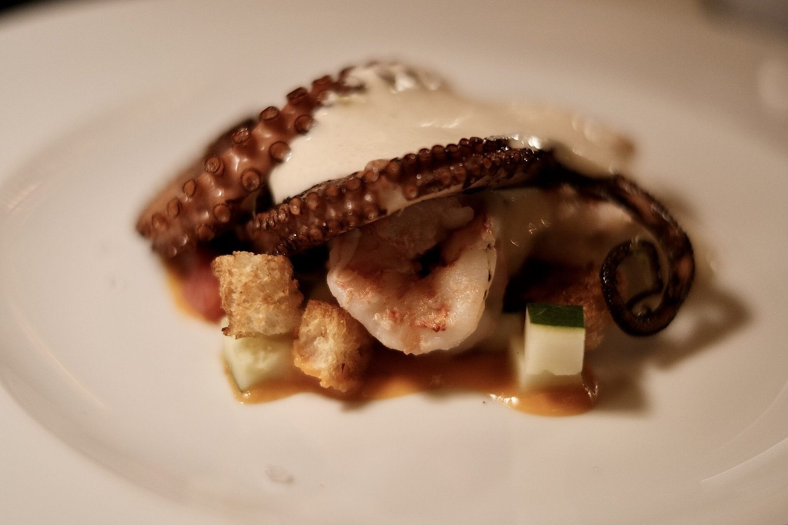 Gourmet grilled octopus dish prepared at Maharaja Restaurant