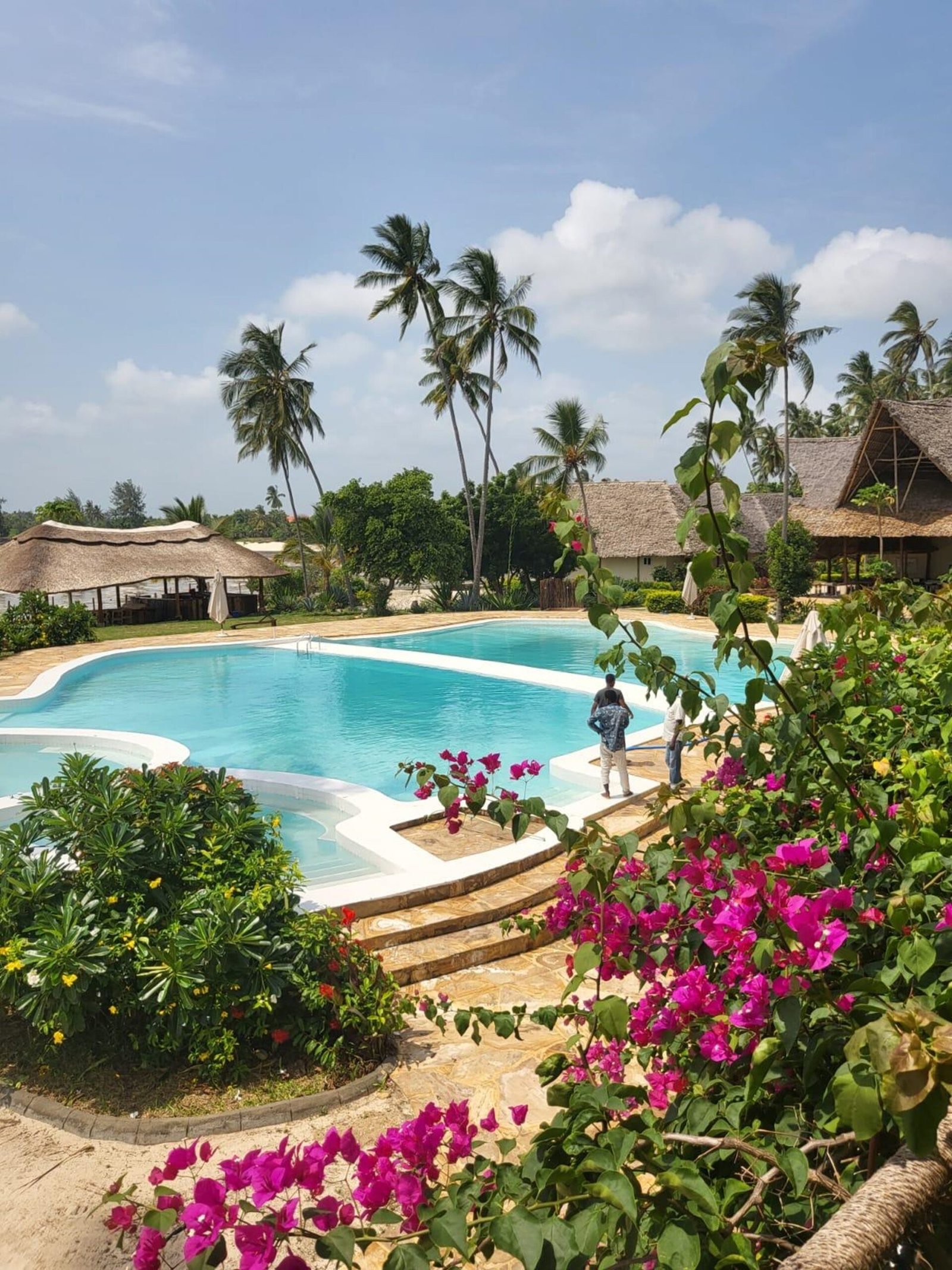 Infinity pool overlooking the Indian Ocean at Maharaja Boutique Hotel in Zanzibar